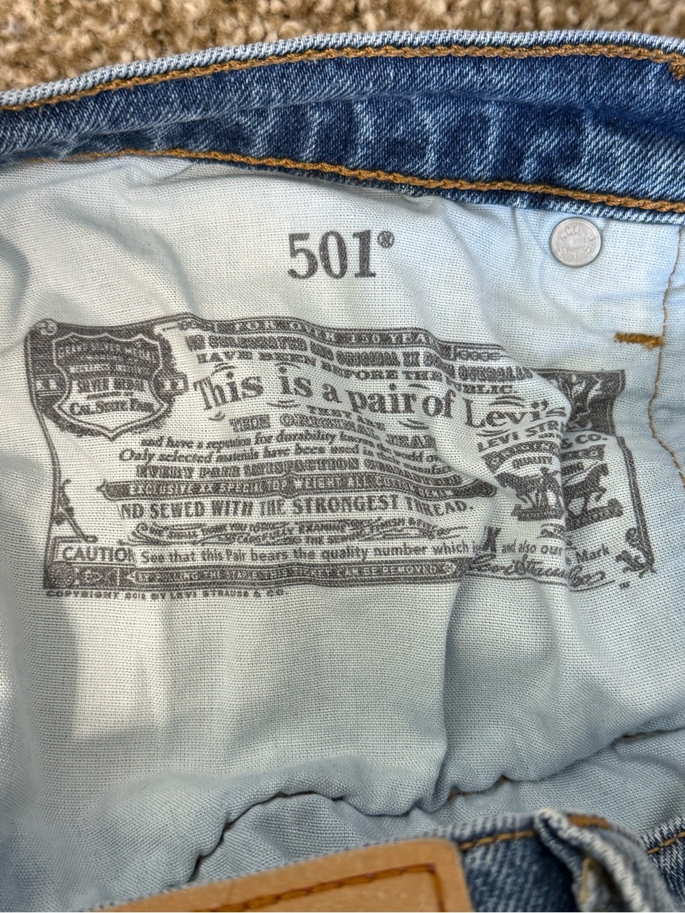 Levi's 501 Classic Blue Denim Jeans 28 - Picture 9 of 10